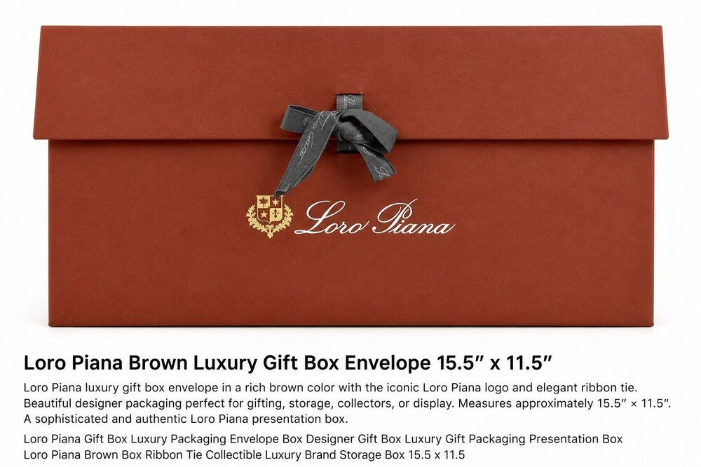 Loro Piana Brown Luxury Gift Box Envelope 15.5″ x 11.5″